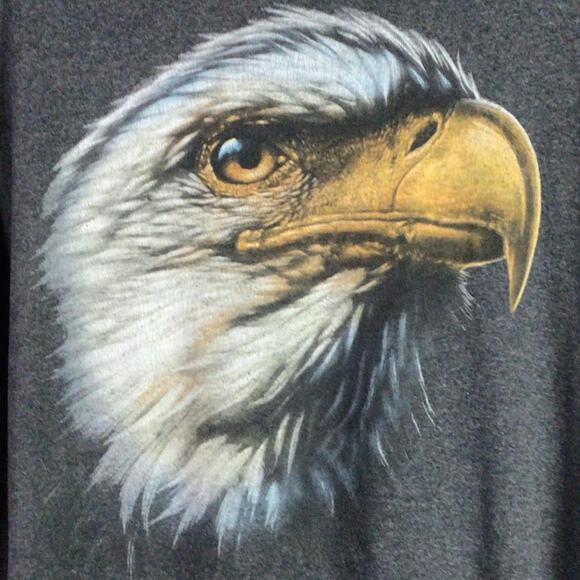 Classic Bald Eagle American biker T Shirt Gray 2XL - Picture 2 of 3